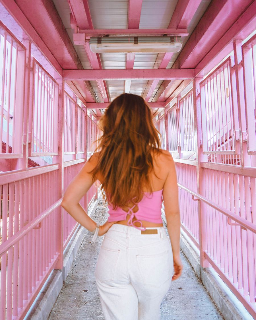 Shek Lei Estate Footbridge Pink Photo Spots in Hong Kong You Must Visit