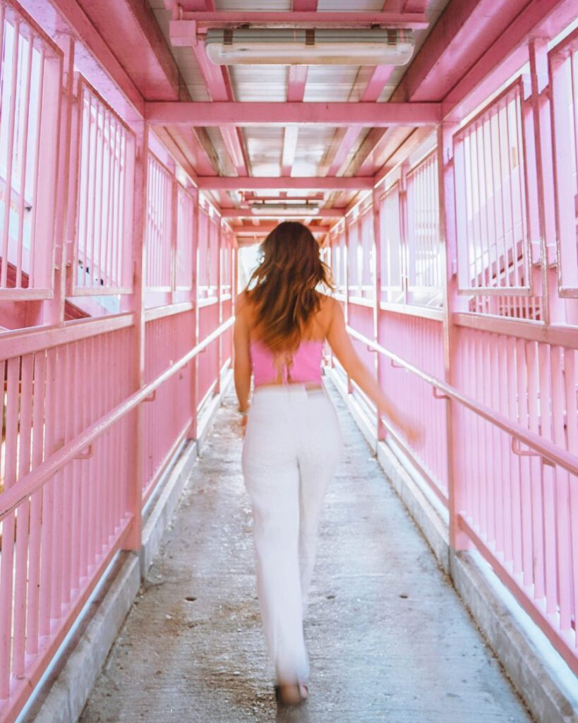 Shek Lei Estate Footbridge Pink Photo Spots in Hong Kong You Must Visit